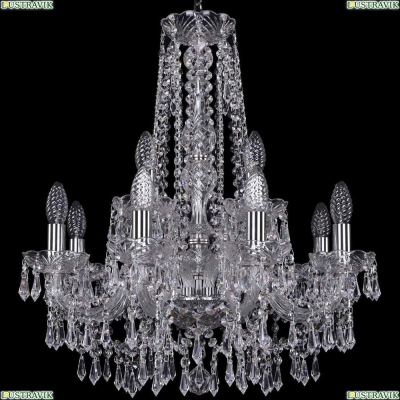 Люстра 1403/8+4/195/h-60/Ni ★Bohemia Ivele Crystal, Никель► — Купить▼
