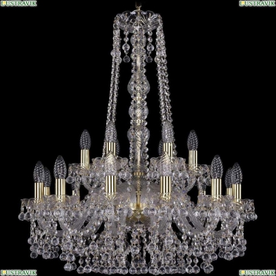 Люстра 1409/12+6/240/h-77/G ★Bohemia Ivele Crystal, Золото► — Купить▼