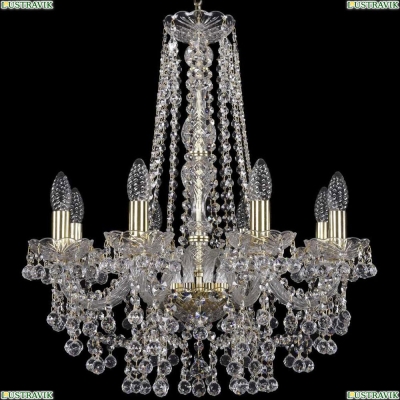 Люстра 1409/8/195/h-63/G ★Bohemia Ivele Crystal, Золото► — Купить▼