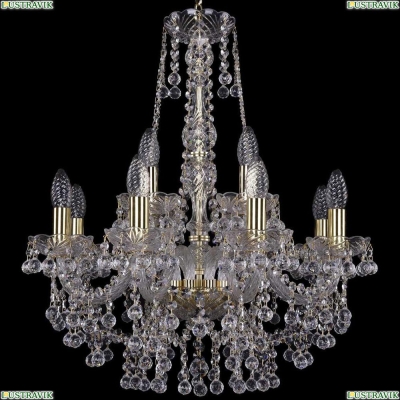 Люстра 1409/8+4/195/h-62/G ★Bohemia Ivele Crystal, Золото► — Купить▼