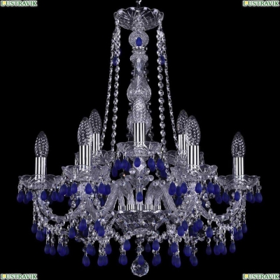 Люстра 1410/6+3/195/h-63/Ni/V3001 ★Bohemia Ivele Crystal, Никель► — Купить▼