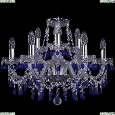 Люстра 1410/6+3/195/Ni/V3001 ★Bohemia Ivele Crystal, Никель► — Купить▼