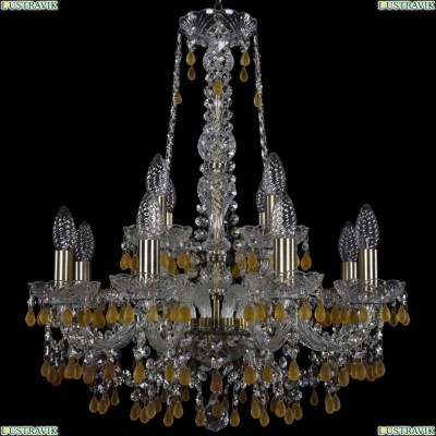 Люстра 1410/8+4/195/h-63/Pa/V1003 ★Bohemia Ivele Crystal, Патина► — Купить▼