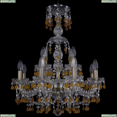 Люстра 1410/8+4/195/XL-66/Pa/V1003 ★Bohemia Ivele Crystal, Патина► — Купить▼