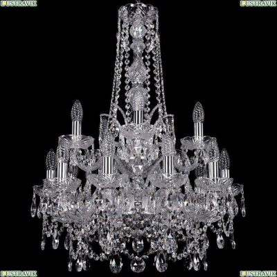 Люстра 1411/10+5/195/h-77/2d/Ni ★Bohemia Ivele Crystal, Никель► — Купить▼