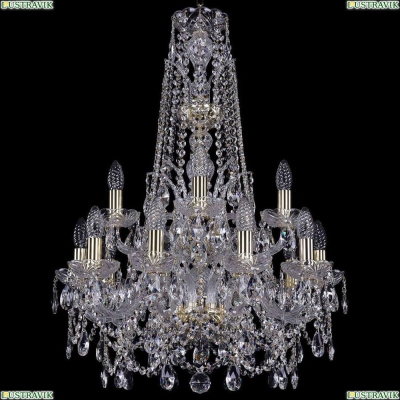 Люстра 1411/10+5/195/XL-80/2d/G ★Bohemia Ivele Crystal, Золото► — Купить▼