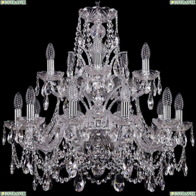 Люстра 1411/10+5/240/2d/Ni ★Bohemia Ivele Crystal, Никель► — Купить▼