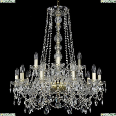 Люстра 1411/10+5/240/h-84/G ★Bohemia Ivele Crystal, Золото► — Купить▼