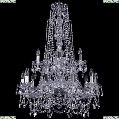 Люстра 1411/10+5/240/XL-94/2d/Ni ★Bohemia Ivele Crystal, Никель► — Купить▼