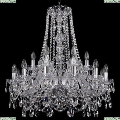 Люстра 1411/12+6/240/h-80/Ni ★Bohemia Ivele Crystal, Никель► — Купить▼