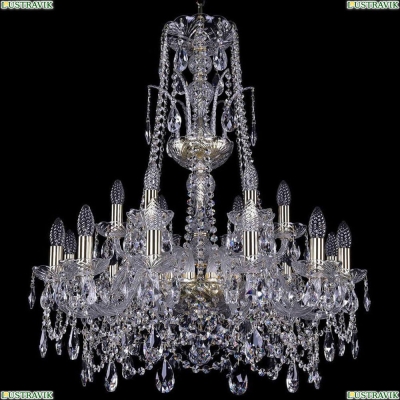 Люстра 1411/12+6/240/XL-83/G ★Bohemia Ivele Crystal, Золото► — Купить▼