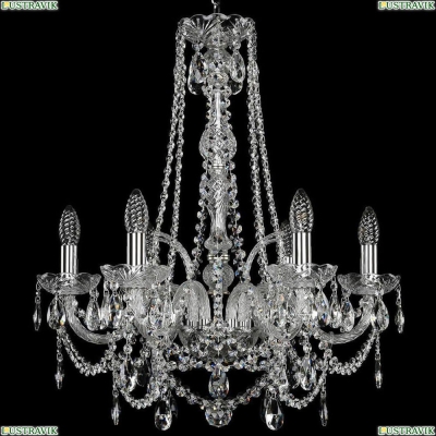 Люстра 1411/6/195/h-62/Ni ★Bohemia Ivele Crystal, Никель► — Купить▼