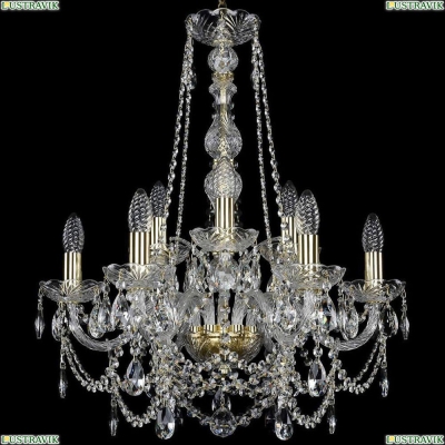 Люстра 1411/6+3/195/h-66/G ★Bohemia Ivele Crystal, Золото► — Купить▼