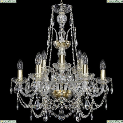 Люстра 1411/6+3/195/XL-65/G ★Bohemia Ivele Crystal, Золото► — Купить▼
