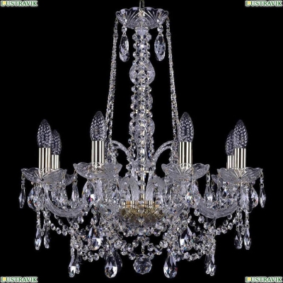 Люстра 1411/8/195/h-65/G ★Bohemia Ivele Crystal, Золото► — Купить▼