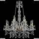 Люстра 1411/8+4/195/h-70/Pa ★Bohemia Ivele Crystal, Патина► — Купить▼