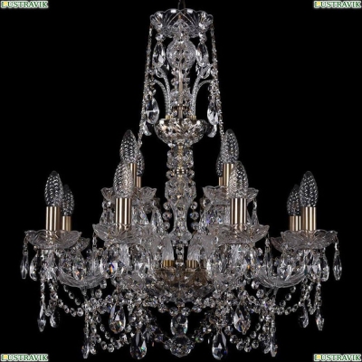 Люстра 1411/8+4/195/XL-65/Pa ★Bohemia Ivele Crystal, Патина► — Купить▼