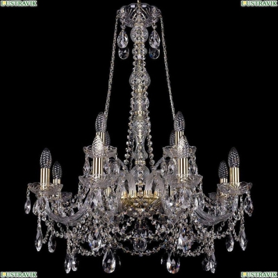 Люстра 1411/8+4/240/h-83/G ★Bohemia Ivele Crystal, Золото► — Купить▼