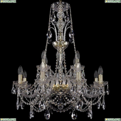 Люстра 1411/8+4/240/XL-83/G ★Bohemia Ivele Crystal, Золото► — Купить▼