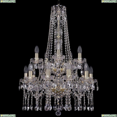 Люстра 1413/10+5/200/h-87/2d/G ★Bohemia Ivele Crystal, Золото► — Купить▼