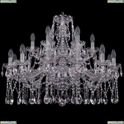 Люстра 1413/12+6/300/2d/Ni ★Bohemia Ivele Crystal, Никель► — Купить▼