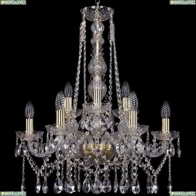 Люстра 1413/6+3/200/h-66/G ★Bohemia Ivele Crystal, Золото► — Купить▼