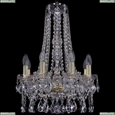 Люстра 1413/8/141/h-59/G ★Bohemia Ivele Crystal, Золото► — Купить▼
