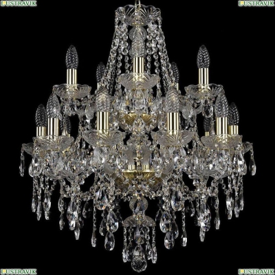 Люстра 1415/10+5/200/2d/G ★Bohemia Ivele Crystal, Золото► — Купить▼