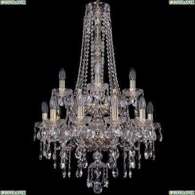 Люстра 1415/10+5/200/h-92/2d/G ★Bohemia Ivele Crystal, Золото► — Купить▼