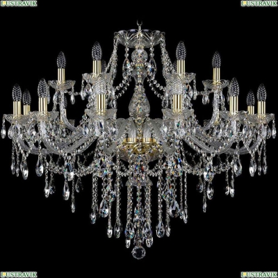 Люстра 1415/12+6/360/G ★Bohemia Ivele Crystal, Золото► — Купить▼