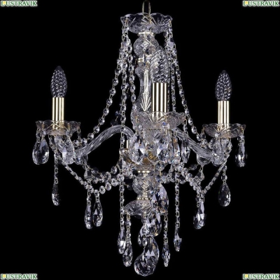 Люстра 1415/3/165/G ★Bohemia Ivele Crystal, Золото► — Купить▼