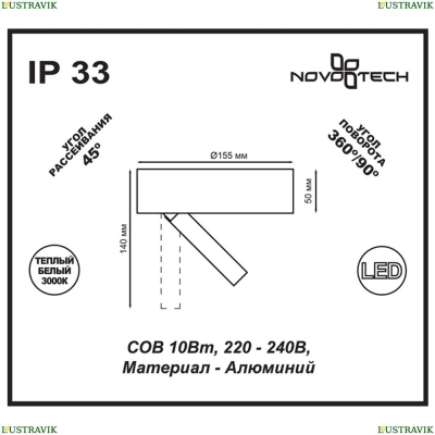 Потолочный светодиодный светильник Novotech Razzo 357704 - купить в интернет-магазине ЛЮСТРАВИК