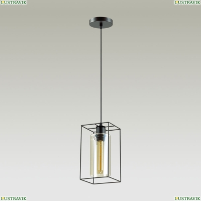 Подвес 3728/1 ★Lumion, 1 x 60Вт☀, Черный► — Купить▼