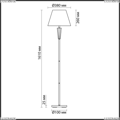 Торшер 3733/1F ★Lumion, 1 x 60Вт☀, Хром► — Купить▼