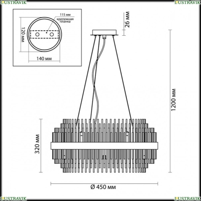 Люстра 4639/8 ★Odeon Light, 8 x 40Вт☀, Бронза► — Купить▼