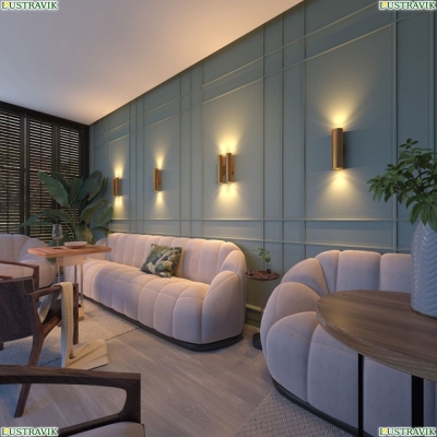 Светильник 3833/2WA ★Odeon Light, 2 x 7Вт☀, Золото► — Купить▼