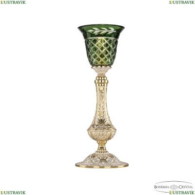Настольная лампа 71100L/15 GW P2 Clear-Green/H-1J ★Bohemia Ivele Crystal, Золото белёное► — Купить▼