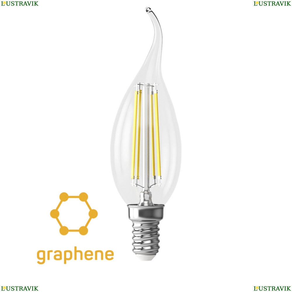 Voltega Crystal 7133 Светодиодная лампа, Свеча на ветру E14 4000K 9W Graphene - купить в интернет-магазине ЛЮСТРАВИК