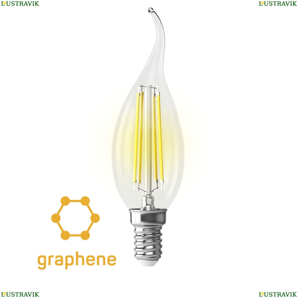 Voltega Crystal 7132 Светодиодная лампа, Свеча на ветру E14 2800K 9W Graphene - купить в интернет-магазине ЛЮСТРАВИК