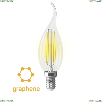 Voltega Crystal 7132 Светодиодная лампа, Свеча на ветру E14 2800K 9W Graphene - купить в интернет-магазине ЛЮСТРАВИК