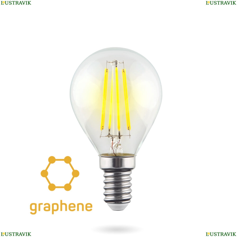 Voltega Crystal 7136 Светодиодная лампа, Шар E14 2800K 9W Graphene - купить в интернет-магазине ЛЮСТРАВИК