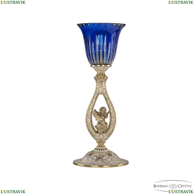 Настольная лампа 71400L/15 GW P2 Clear-Blue/H-1K FA1S ★Bohemia Ivele Crystal, Золото белёное► — Купить▼
