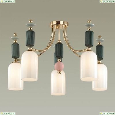 Люстра 4861/5C ★Odeon Light, 5 x 40Вт☀, Золото► — Купить▼