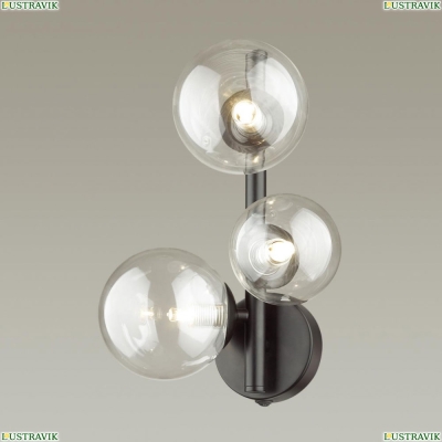 Бра 4818/3W ★Odeon Light, 3 x 40Вт☀, Черный► — Купить▼