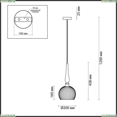 Подвес 4767/1 ★Odeon Light, 1 x 60Вт☀, Бронза► — Купить▼