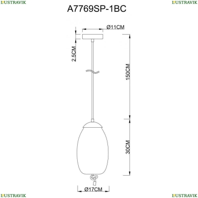 Подвес A7769SP-1BC ★Arte Lamp, Черный► — Купить▼