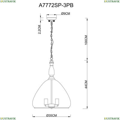 Подвес A7772SP-3PB ★Arte Lamp, Медь► — Купить▼