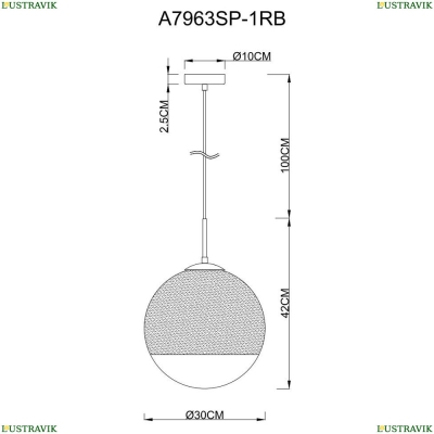 Подвес A7963SP-1RB ★Arte Lamp, Бронза► — Купить▼