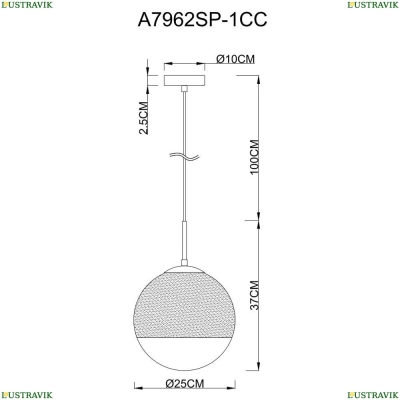 Подвес A7962SP-1CC ★Arte Lamp, Хром► — Купить▼
