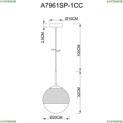 Подвес A7961SP-1CC ★Arte Lamp, Хром► — Купить▼